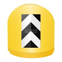 Буфер дорожный осевой 1350х1350х1350 с черно-белой вертикальной разметкой 2.1