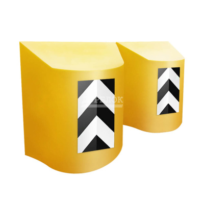 Буфер дорожный 1250х1200х920 с черно-белой вертикальной разметкой 2.1