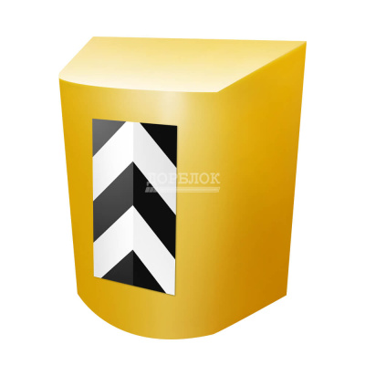 Буфер дорожный 1250х1200х920 с черно-белой вертикальной разметкой 2.1