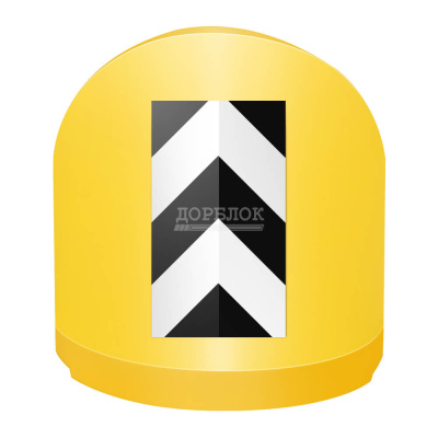 Буфер дорожный осевой 1300х1300х1300 с черно-белой вертикальной разметкой 2.1