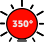 Угол рассеивания: 350° Угол рассеивания: 350°